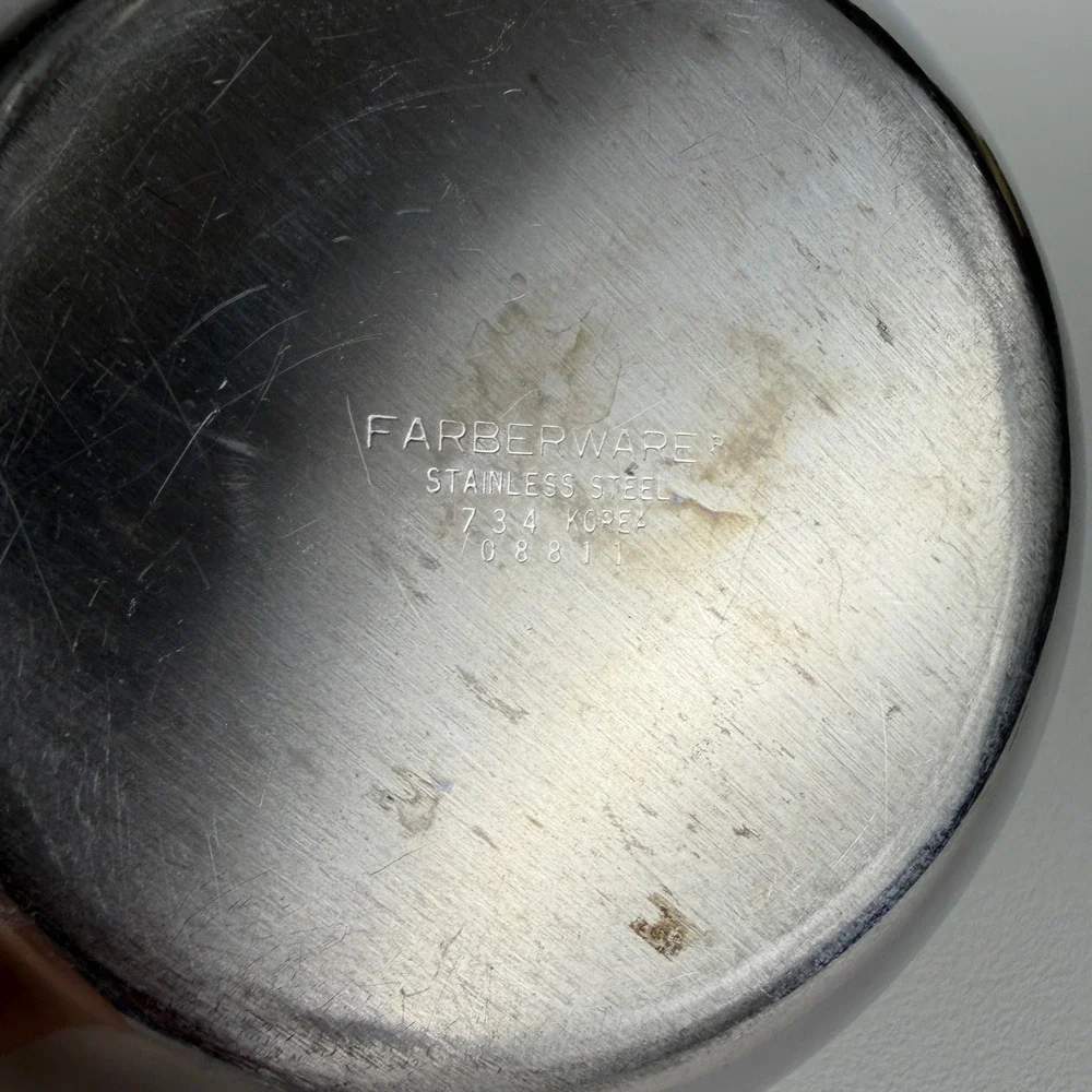 Farberware Mixing Bowls Vintage Stainless Steel Nesting Set of 3 Ring Handles